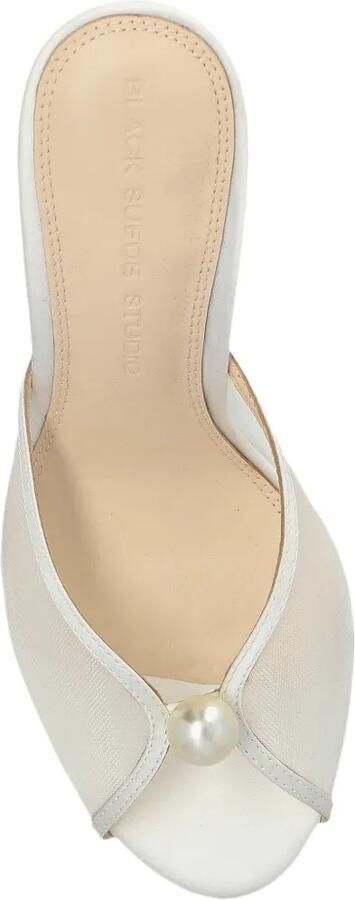 BLACK SUEDE STUDIO Sadie sandalen met hak en verfraaid met parels Wit - Foto 5