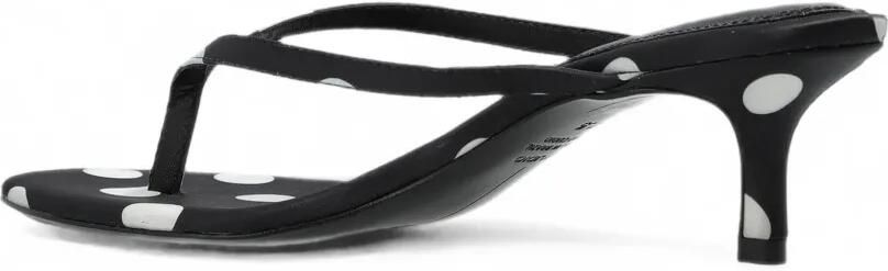 BLACK SUEDE STUDIO Tash satijnen sandalen met stippen Zwart - Foto 5