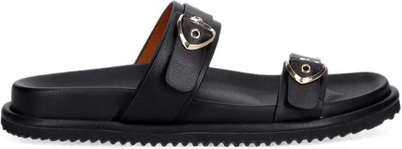 Blauer Bloom03 leren sandalen met gespsluiting Zwart
