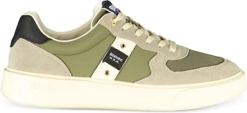 Blauer Chunky sneakers met suède vlakken Groen