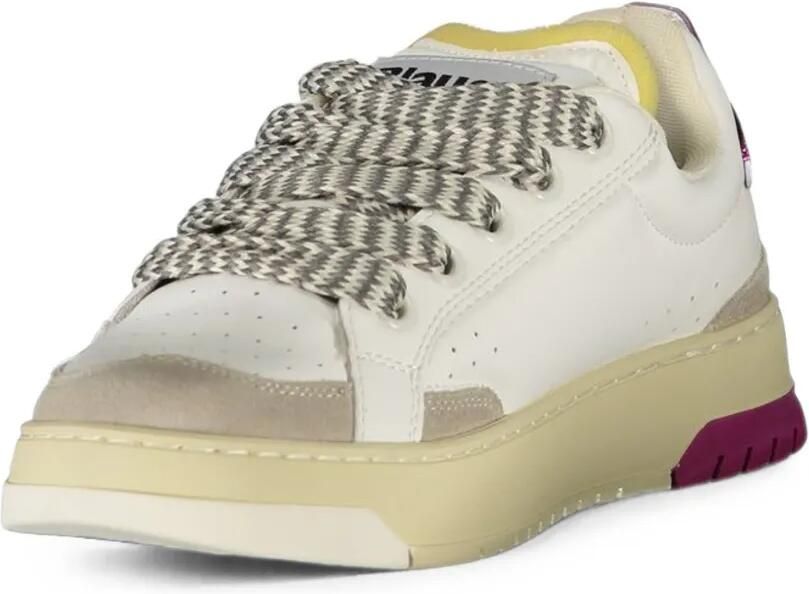 Blauer colour-block lace-up sneakers Wit - Foto 2