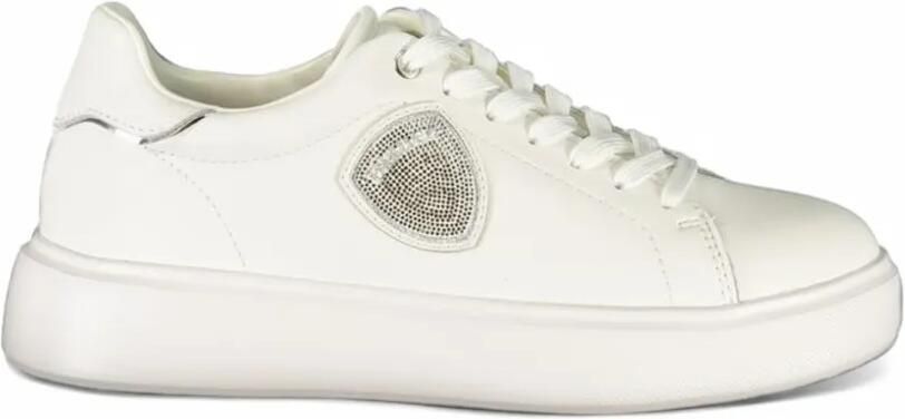 Blauer crystal-embellished leather sneakers Wit