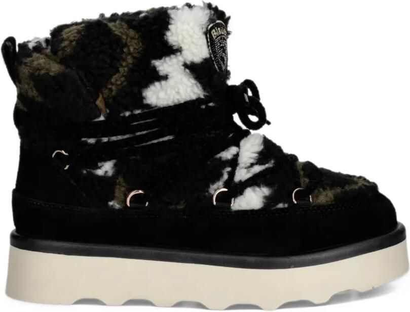 Blauer Doyle 01 camouflage-print ankle boots Zwart