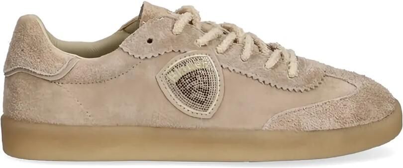 Blauer Gewelfde sneakers met logo Beige