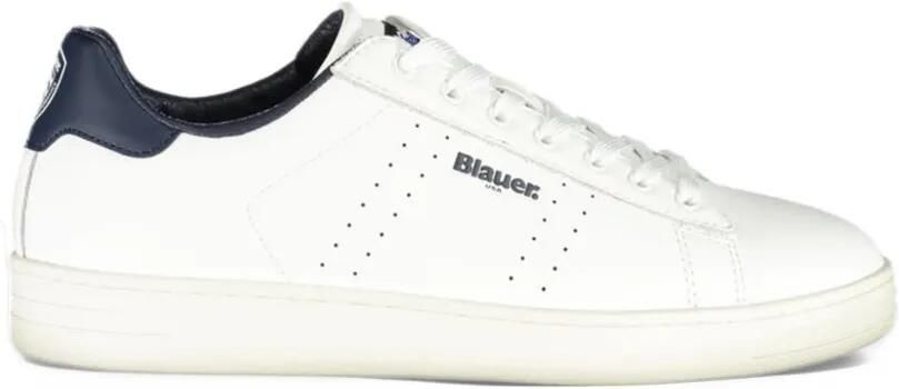 Blauer HT perforated logo-print sneakers Wit
