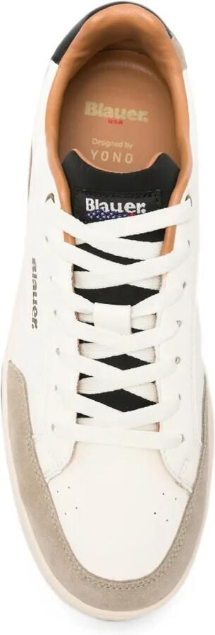 Blauer leather panelled sneakers Wit - Foto 4