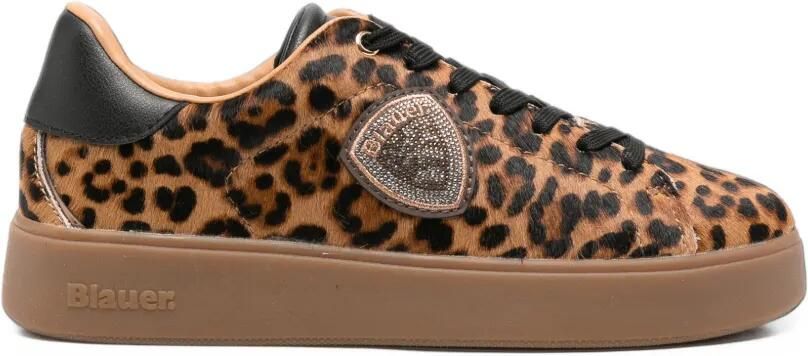 Blauer leopard-print leather sneakers Bruin