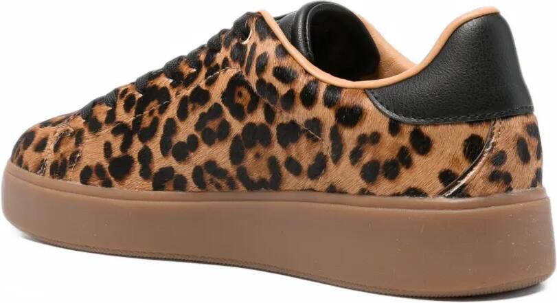 Blauer leopard-print leather sneakers Bruin - Foto 3