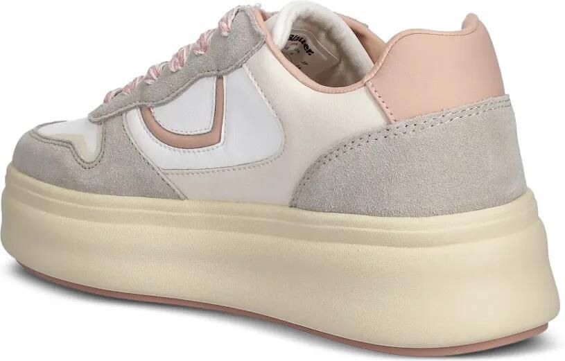 Blauer Leren sneakers met plateauzool Wit - Foto 2