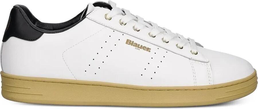 Blauer Leren sneakers Wit