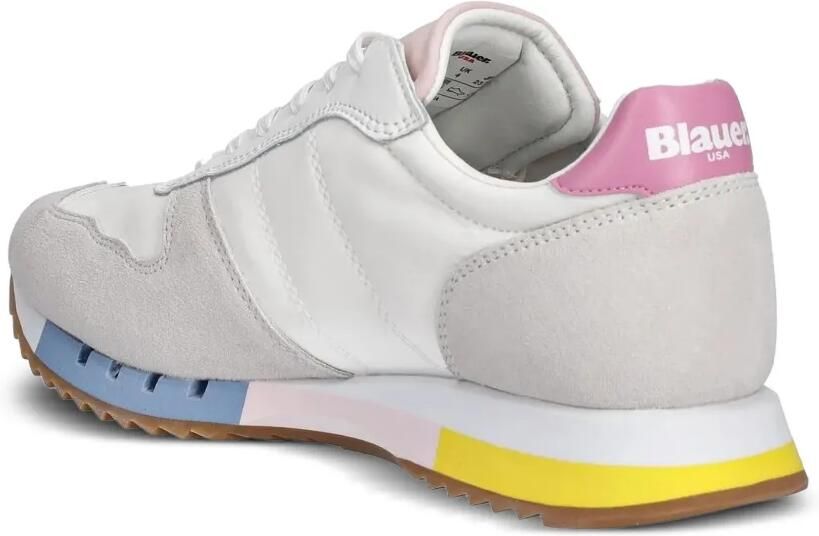 Blauer Leren suède sneakers met vlakken Wit - Foto 2