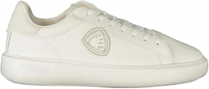 Blauer logo-patch lace-up sneakers Wit