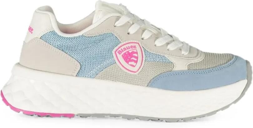 Blauer logo-patch low-top sneakers Beige