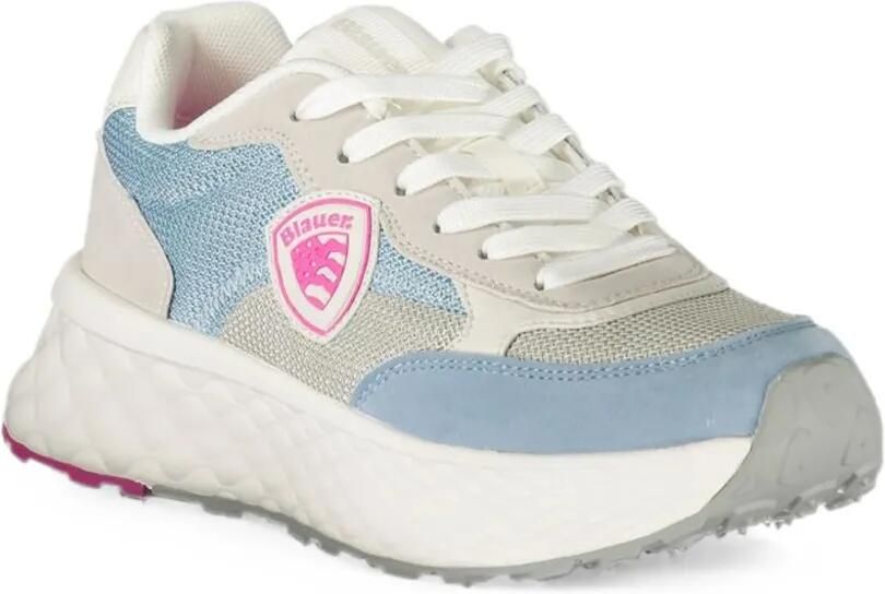 Blauer logo-patch low-top sneakers Beige - Foto 3