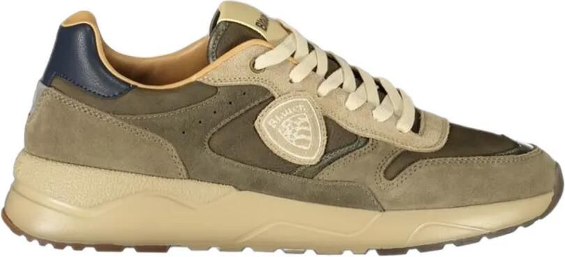 Blauer logo-patch panelled sneakers Groen
