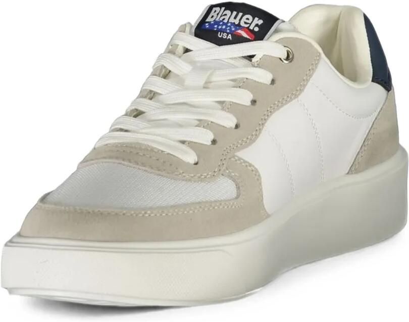 Blauer logo-patch panelled sneakers Wit - Foto 2