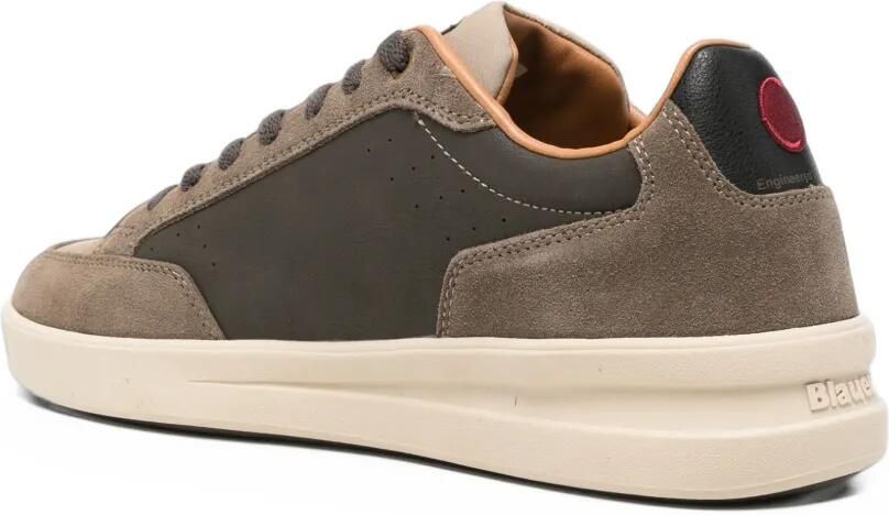 Blauer logo-print leather sneakers Grijs - Foto 3