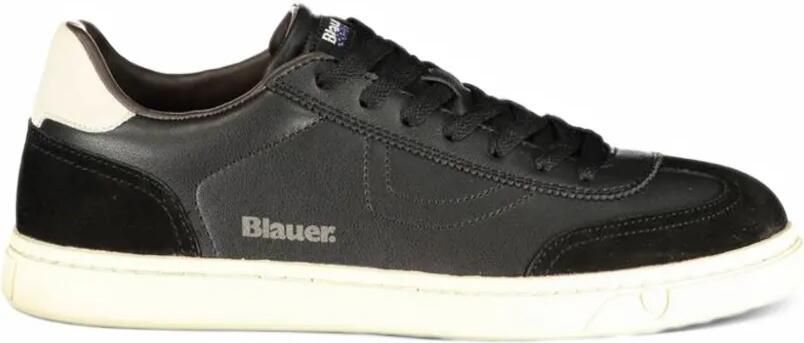 Blauer logo-print panelled sneakers Zwart