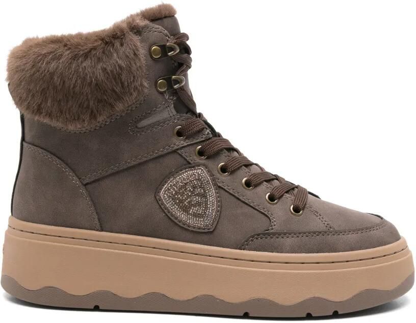 Blauer Maribel 02 faux-fur lace-up boots Bruin