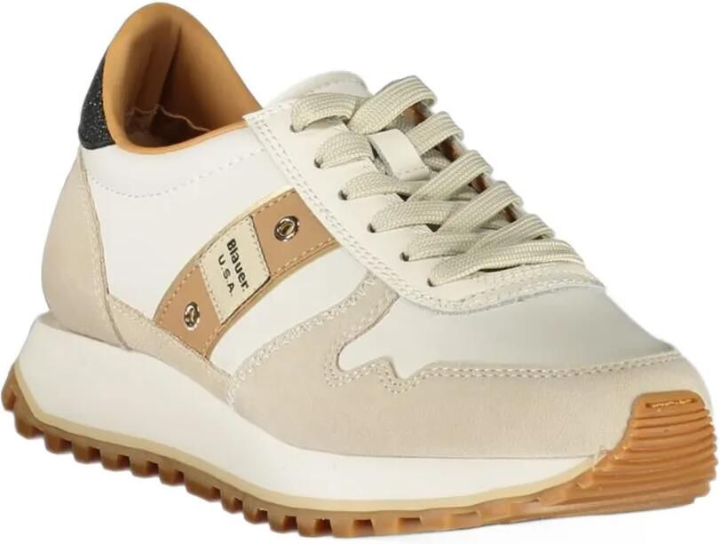 Blauer Millen panelled logo-patch sneakers Beige - Foto 3