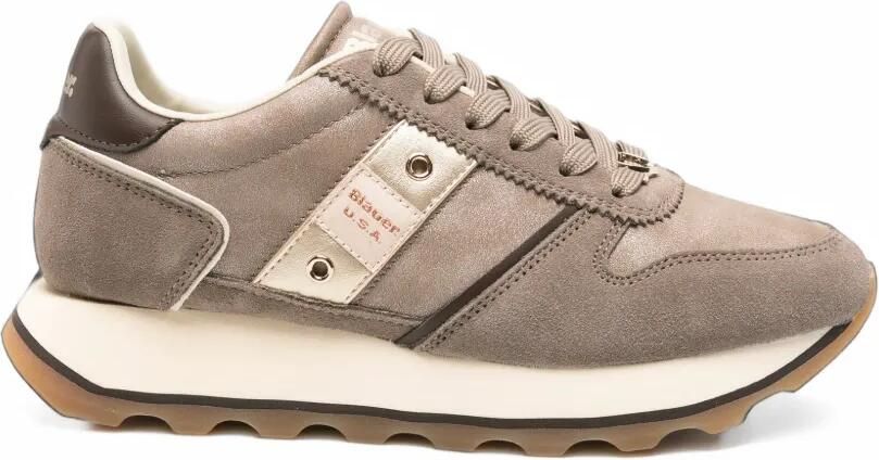 Blauer Mills 01 logo-plaque panelled sneakers Bruin