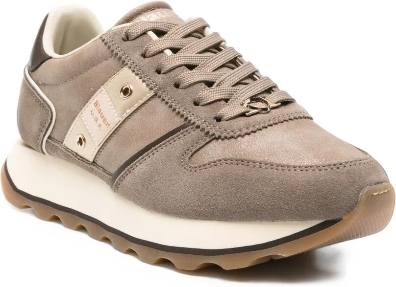 Blauer Mills 01 logo-plaque panelled sneakers Bruin - Foto 2