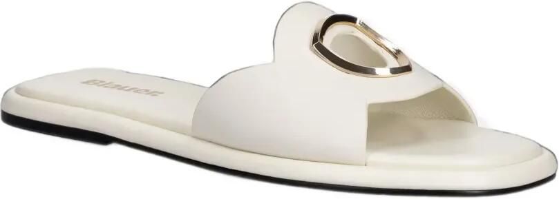 Blauer Moody01 slippers met logo-plakkaat Wit