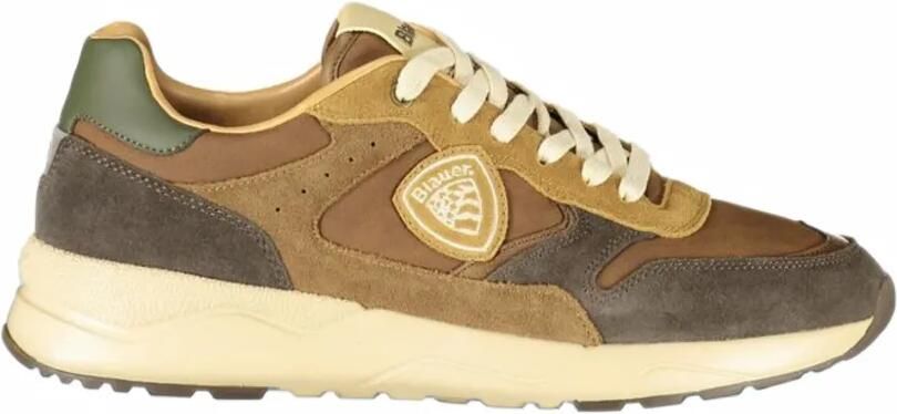 Blauer Ozark panelled logo-patch sneakers Bruin
