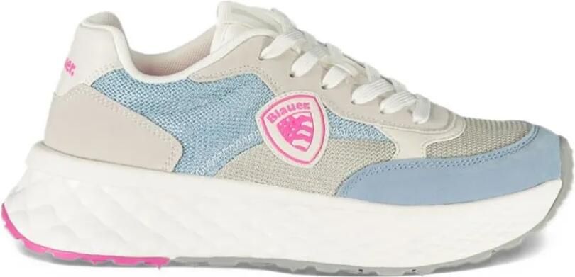 Blauer panelled logo-patch sneakers Blauw