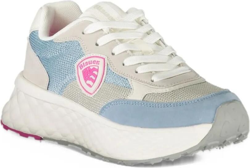 Blauer panelled logo-patch sneakers Blauw - Foto 3