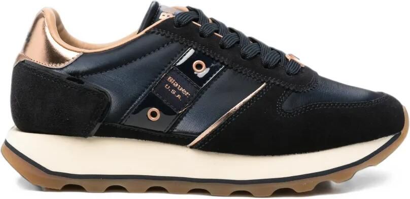 Blauer panelled metallic-detail sneakers Blauw