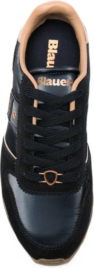 Blauer panelled metallic-detail sneakers Blauw - Foto 4