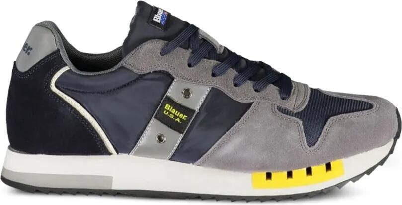 Blauer Queens 01 sneakers met suède vlakken Blauw