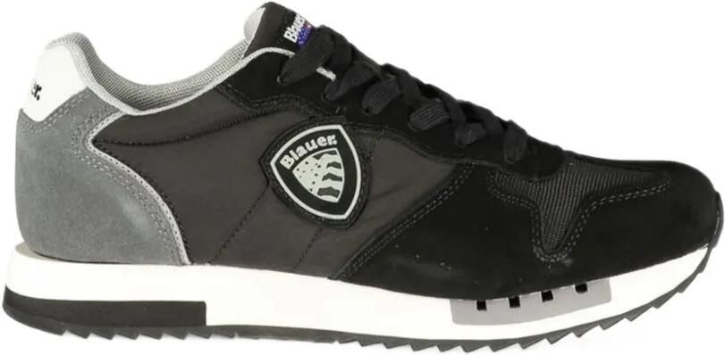 Blauer Queens logo-patch panelled sneakers Zwart