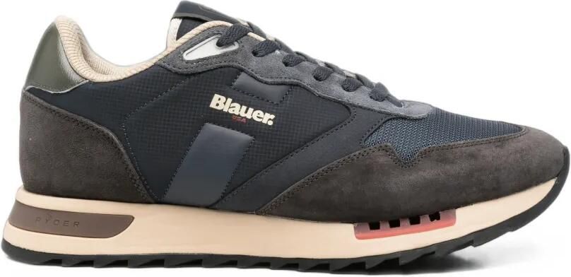 Blauer Ryder panelled leather sneakers Blauw