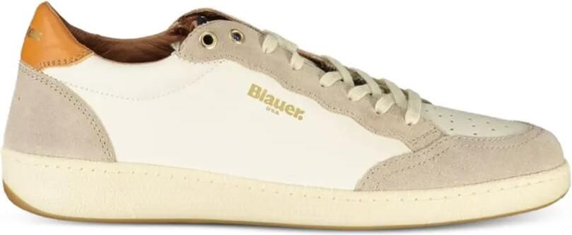 Blauer Sneakers met colourblocking Beige