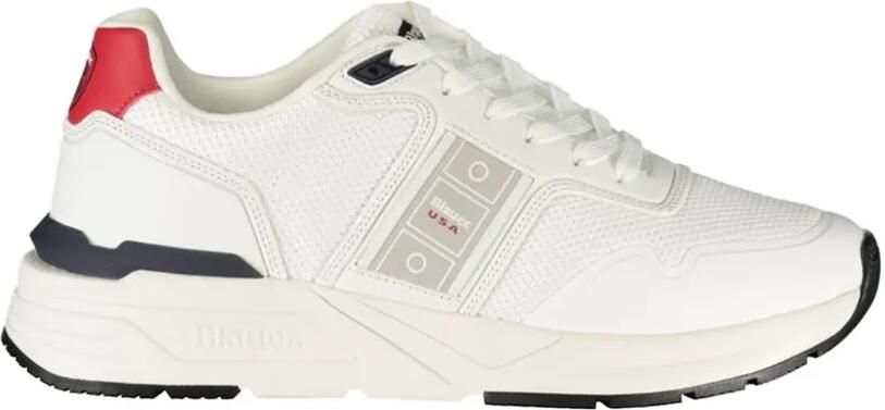 Blauer Sneakers met colourblocking Wit