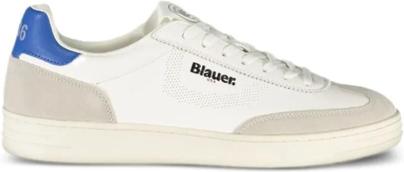 Blauer Sneakers met colourblocking Wit