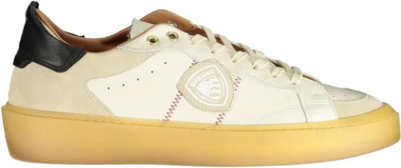 Blauer Sneakers met logopatch Beige