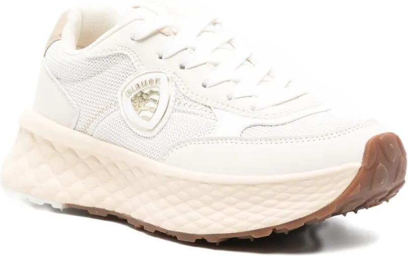 Blauer Sneakers met logopatch Wit - Foto 2