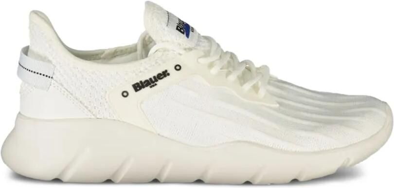 Blauer Sneakers met logoprint Beige