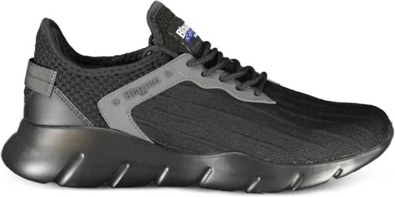 Blauer Sneakers met mesh vlak Zwart