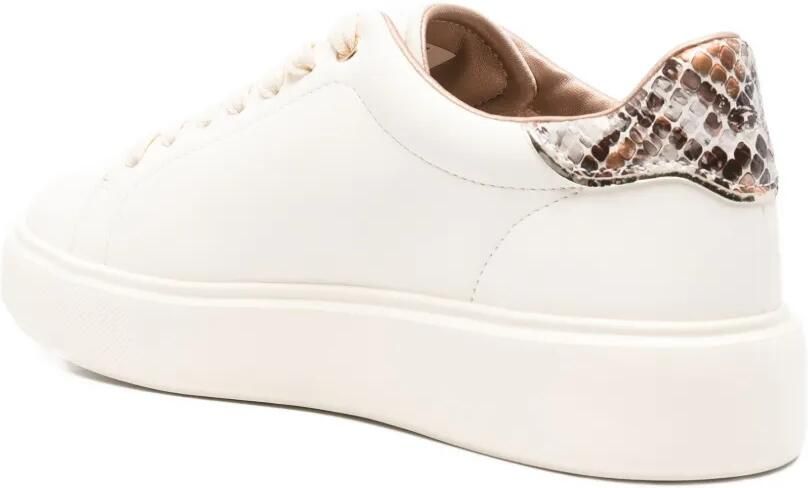 Blauer Sneakers met slangenleer-detail en logo Beige - Foto 2