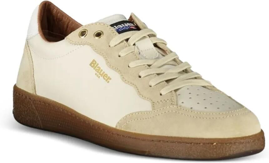 Blauer Sneakers met suède vlakken Beige - Foto 2