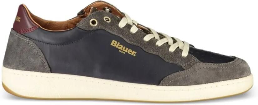 Blauer Sneakers met suède vlakken Blauw