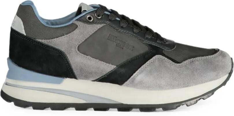 Blauer Sneakers met suède vlakken Grijs