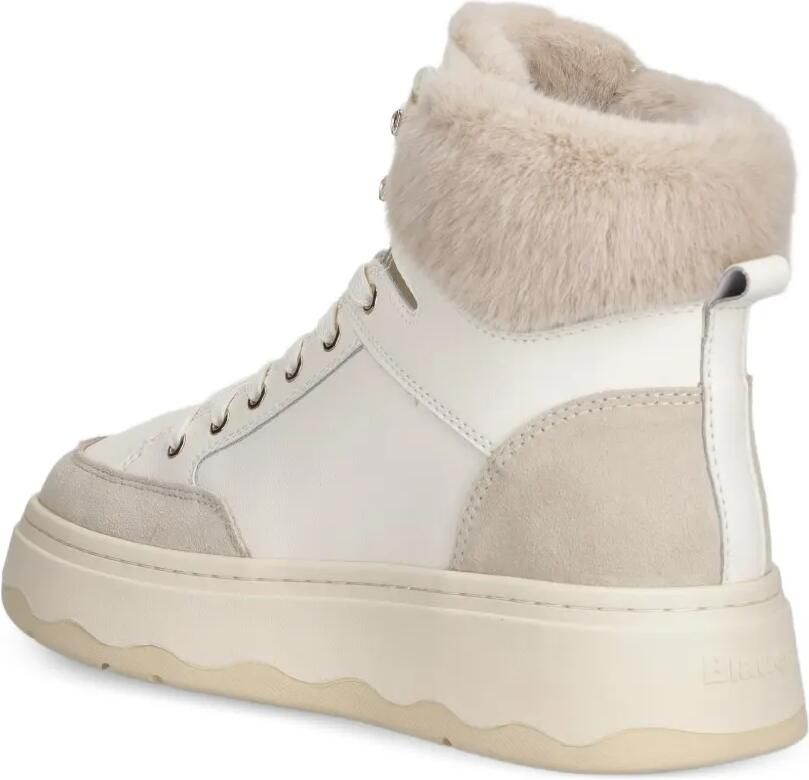 Blauer Sneakers met veters en imitatiebont Wit - Foto 2