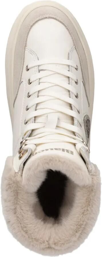 Blauer Sneakers met veters en imitatiebont Wit - Foto 4