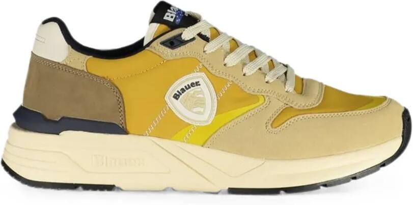 Blauer Sneakers met vlakken Geel