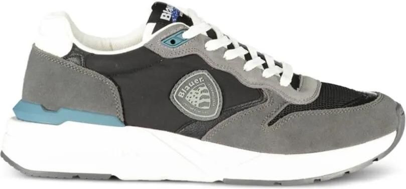 Blauer Sneakers met vlakken Grijs